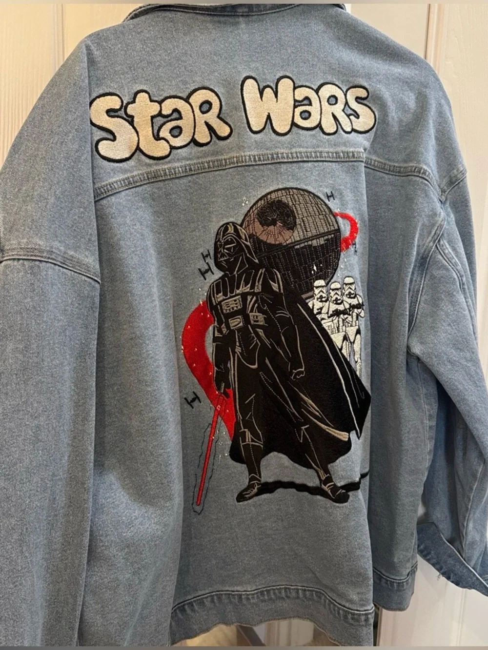 Star Wars Light Blue Denim Jacket with Darth Vader & Stormtroopers